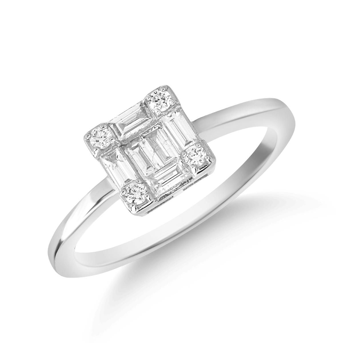 18 k fehér arany gyűrű gyémántokkal 0,283